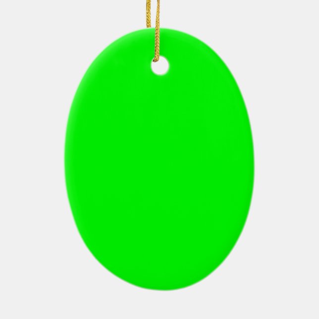 Green Neon Colour Decor You Can Customize Ceramic Ornament (Back)