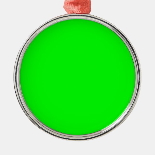 Green Neon Colour Decor You Can Customize Metal Ornament (Front)