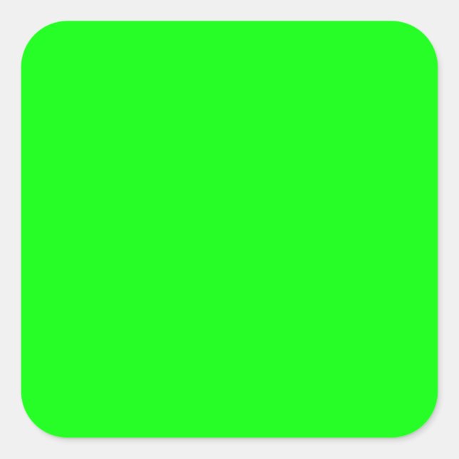 Green Neon Colour Decor You Can Customize Square Sticker (Front)