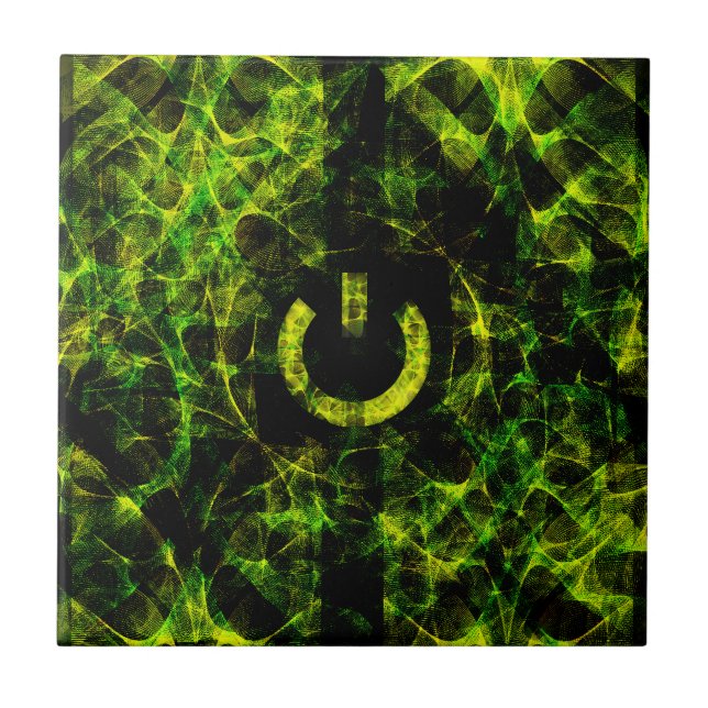 Green Neon Fire Tile (Front)