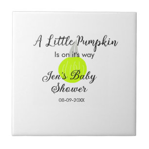 Green neon pumpkin little pumpkin is on it's way tile