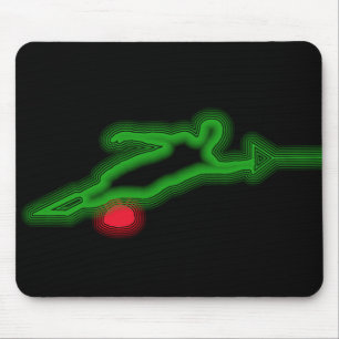 Green Neon Slalom Water Skier Mousepad