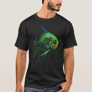 Green Neon Tetra fish Graphic Tees for Men Women B