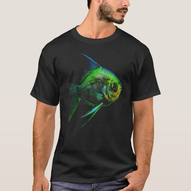 Green Neon Tetra fish Graphic Tees for Men Women B (Front)