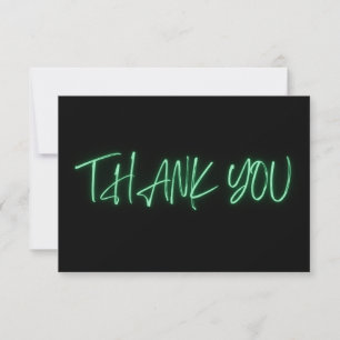Green Neon Thank You Trendy Card