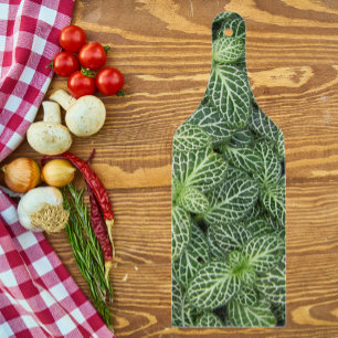 Green Nerve Plant Leaves Floral Cutting Board