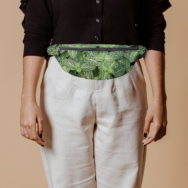 Green Nerve Plant Leaves Floral Fanny Pack (In Situ)