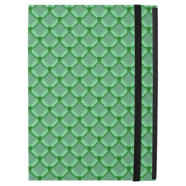 Green Net, Mesh, or Chainmail Like Pattern iPad Pro 12.9" Case (Front Closed)