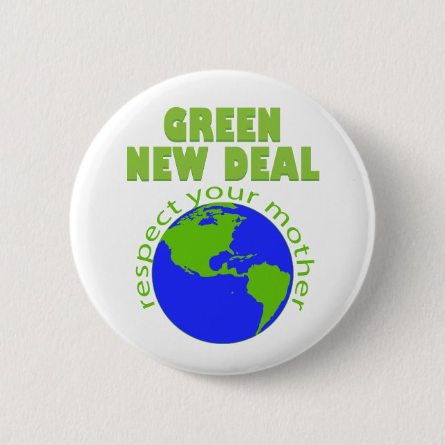 Green New Deal 2 Inch Round Button (Front)