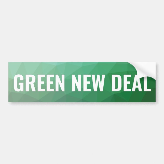Green New Deal Geometric Bumper Sticker (Front)
