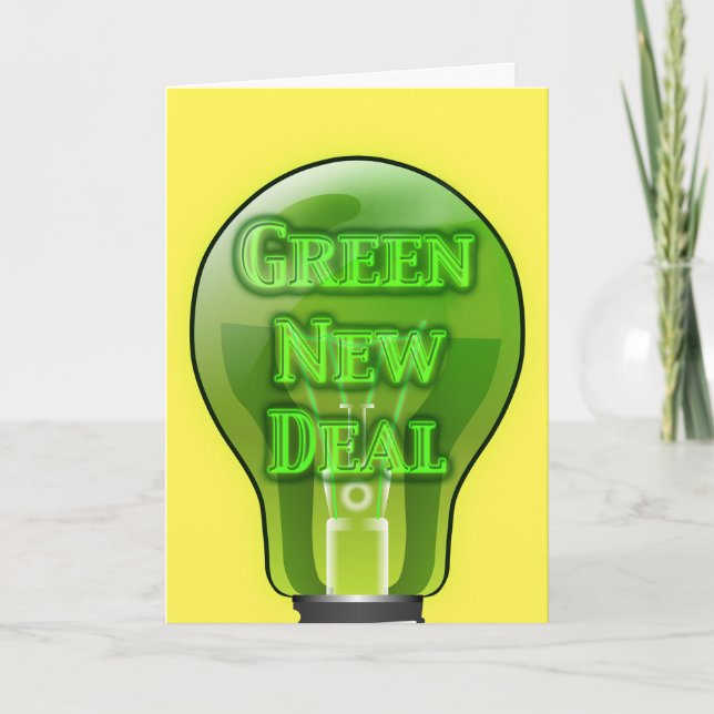 Green New Deal Light Bulb Card (Front)