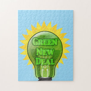 Green New Deal Light Bulb Jigsaw Puzzle