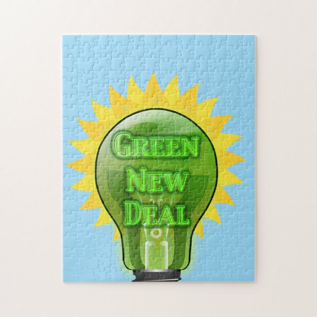 Green New Deal Light Bulb Jigsaw Puzzle (Vertical)