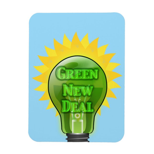 Green New Deal Light Bulb Magnet (Vertical)