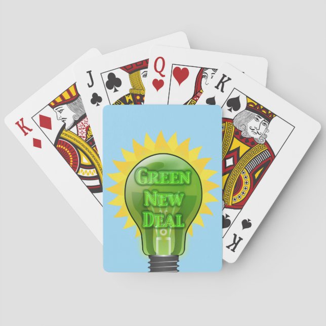 Green New Deal Light Bulb Playing Cards (Back)