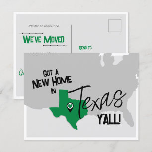 Green New Home in Texas Y'all Moving Postcard