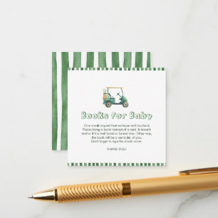 Green New to the Club Golf Cart Books for Baby Enclosure Card