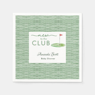 Green New to the Club Golf Theme Baby Shower  Napkin