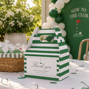 Green New to the Club Preppy Classic Baby Shower Favor Box