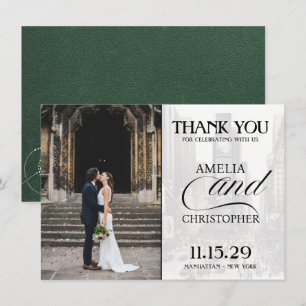 Green New York City Passport Thank You Card