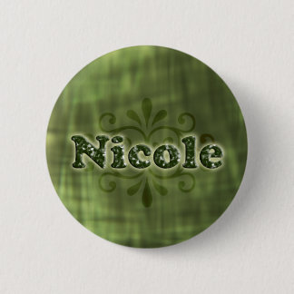 Green Nicole 2 Inch Round Button