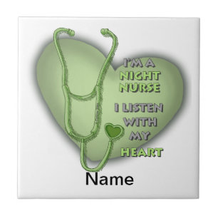 Green Night Nurse Heart tile