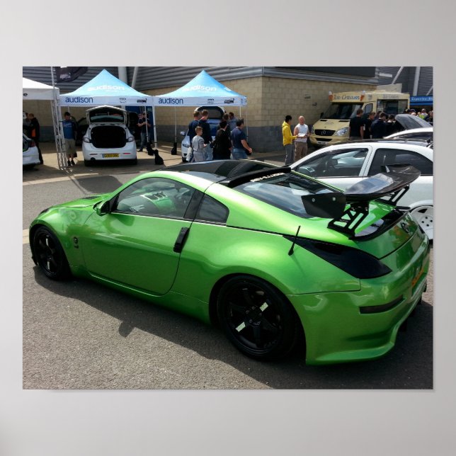 Green Nissan 350Z at Modified Nationals 2015. Poster (Front)