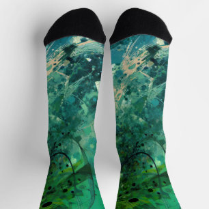 Green Noise Abstract Socks