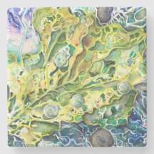 "Green Noise" Stone Coaster