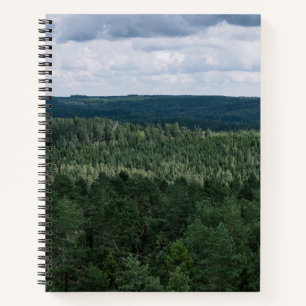Green Nordic Forest Nature Landscape Photo Notebook
