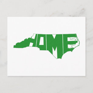 Green North Carolina Home State Word Art Postcard