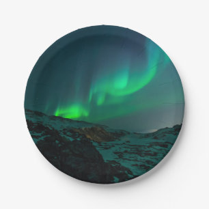 Green Northern Lights Paper Plate