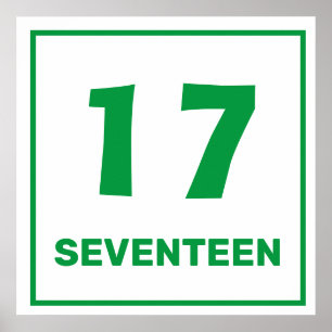 Green number seventeen Poster