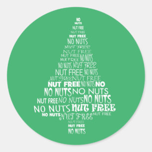 Green Nut Free No Nuts Baking Étiquette Christmas