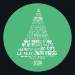 Green Nut Free No Nuts Baking Label Christmas Tree<br><div class="desc">No nuts,  nut free Christmas tree typography design. Label nut free baked items with these Christmas nut free labels. Green stickers,  you may change background colour by clicking 'customize'. Nut free holiday baking. Designs by Lil Allergy Advocates www.lilallergyadvocates.com</div>