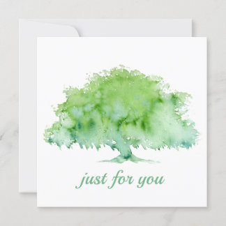 Green Oak Tree Invitation