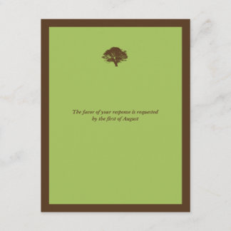 Green oak wedding enclosure RSVP response card
