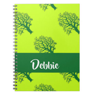 Green oaktree pattern notebook