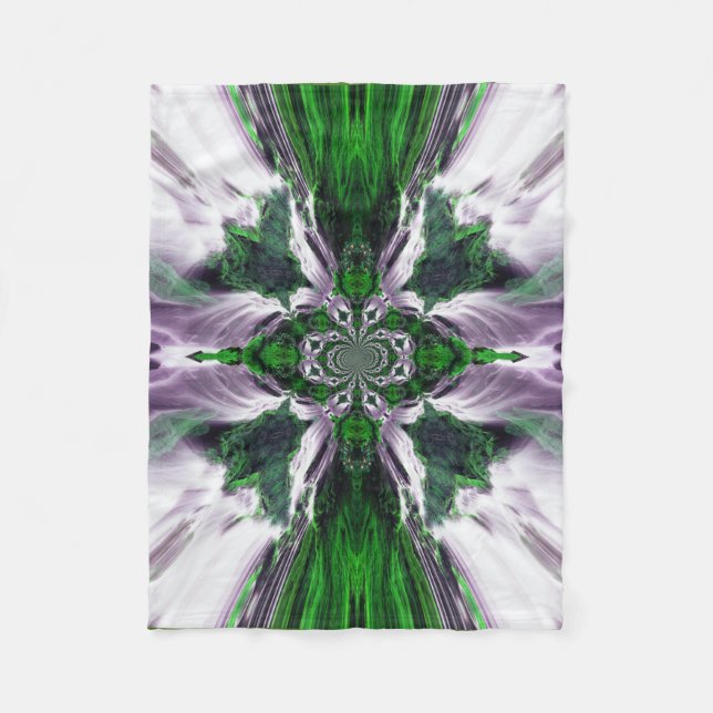 Green Ocean Cascade Fleece Baby Blanket (Front)