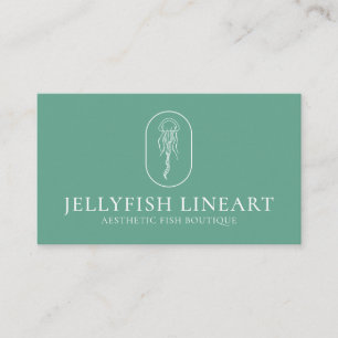 green Ocean Nautical Jellyfish Business Card