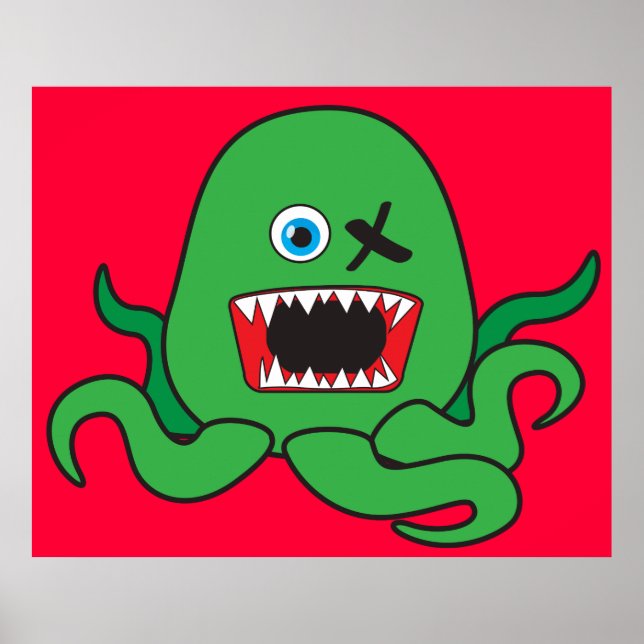 Green Octomonster Poster (Front)