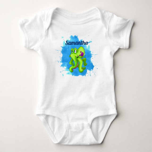 Green Octopus Baby Bodysuit (Front)