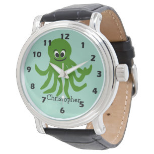 Green Octopus Design Watch