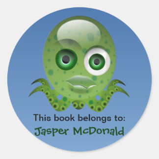 Green Octopus Personalized Labels