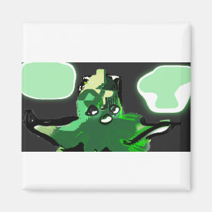 Green Octopus summer joy Magnet