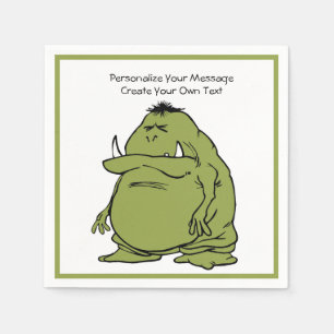 Green Ogre Troll Animated Cartoon Personalize Napkin