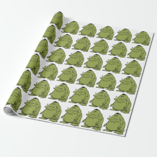 Green Ogre Troll Funny Cartoon Wrapping Paper