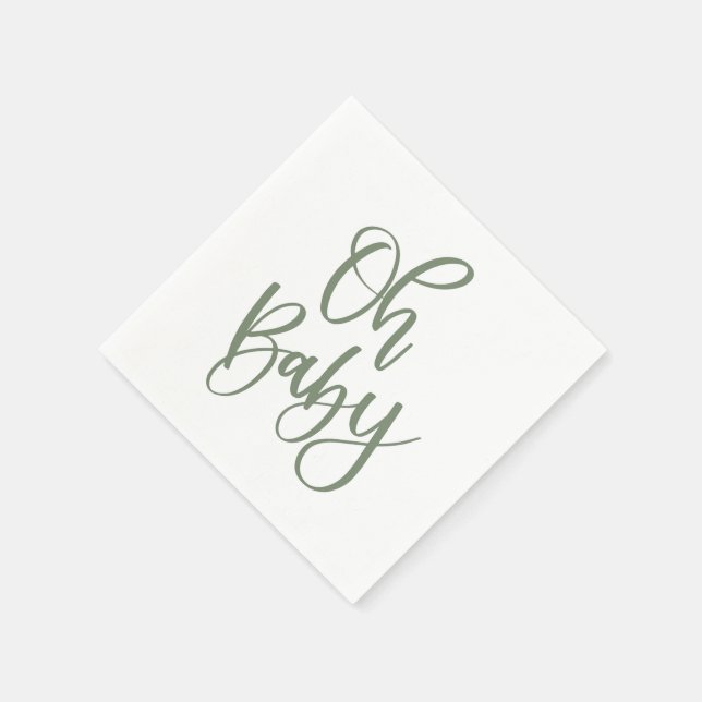 Green Oh Baby Paper Napkins (Corner)