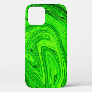 Green oil paint abstract background. Oil paint gre iPhone 12 Case