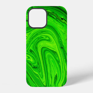 Green oil paint abstract background. Oil paint gre iPhone 12 Case